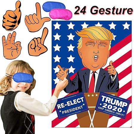 Amazon トランプ パーティーフェイバーゲーム ピンゲーム トランプ大統領ドナルド トランプ国旗 アクティビティパーティー用品ポスター 24枚セット カードゲーム トランプ おもちゃ