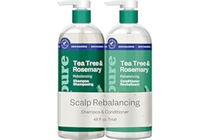 Renpure Tea Tree & Rosemary Shampoo & Conditioner Set, Plant Based - Refreshes & Rebalances Hair and Scalp - For Oily/Normal 