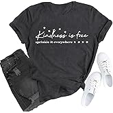 TUPOSU Be Kind Shirts Kindness is Free T-Shirts Inspirational Teacher Tee Tops