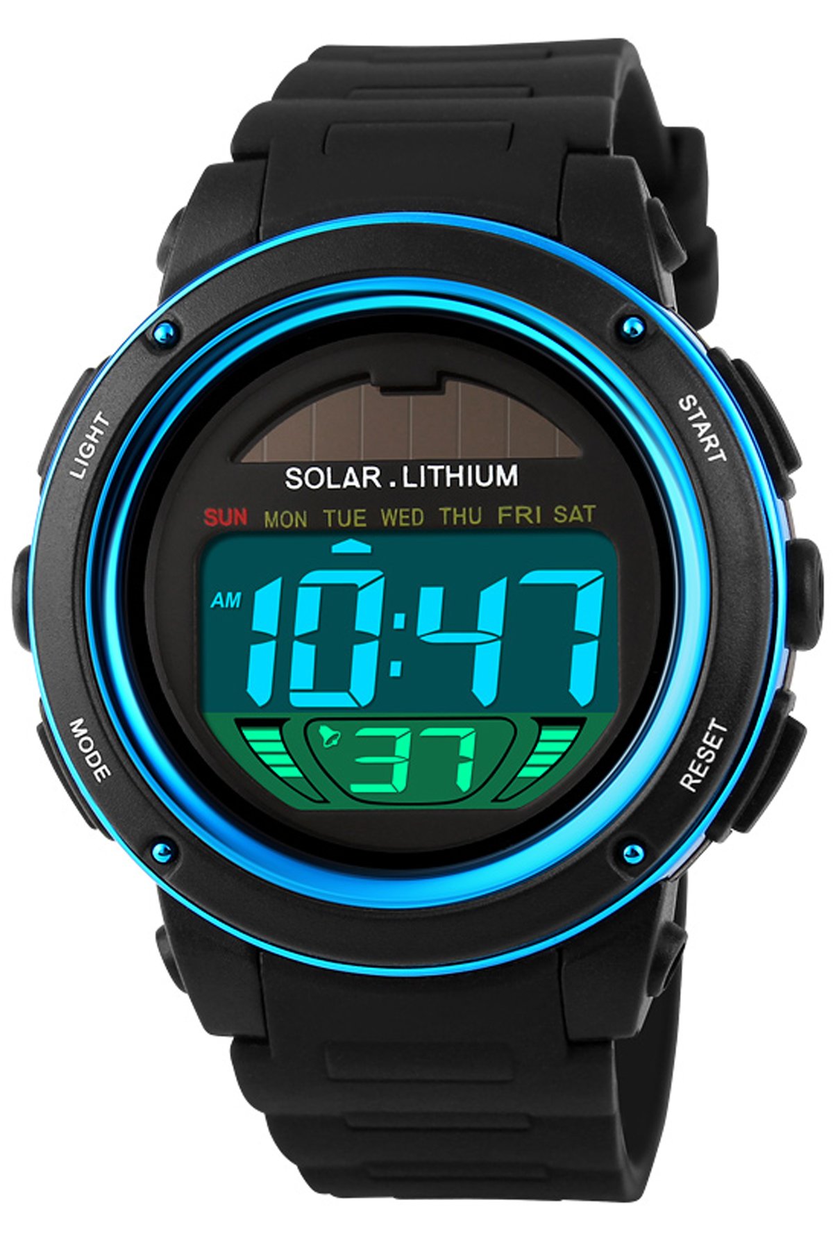 Solar Watch Unique Creative Digital Watch Silicone Band Waterproof LED Solar Energy Outdoor Military Sports Watch for Men Women Kids