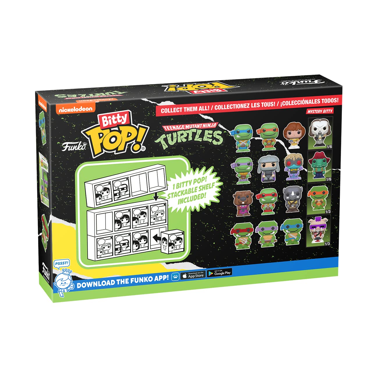 Funko Bitty POP! Teenage Mutant Ninja Turtles (TMNT) - Leonardo, 4-Pack - Leonardo, Michelangelo, April O’Neil and A Surprise Mystery Mini Figure - 0.9 Inch (2.2 Cm) Collectable - Gift Idea - TV Fans
