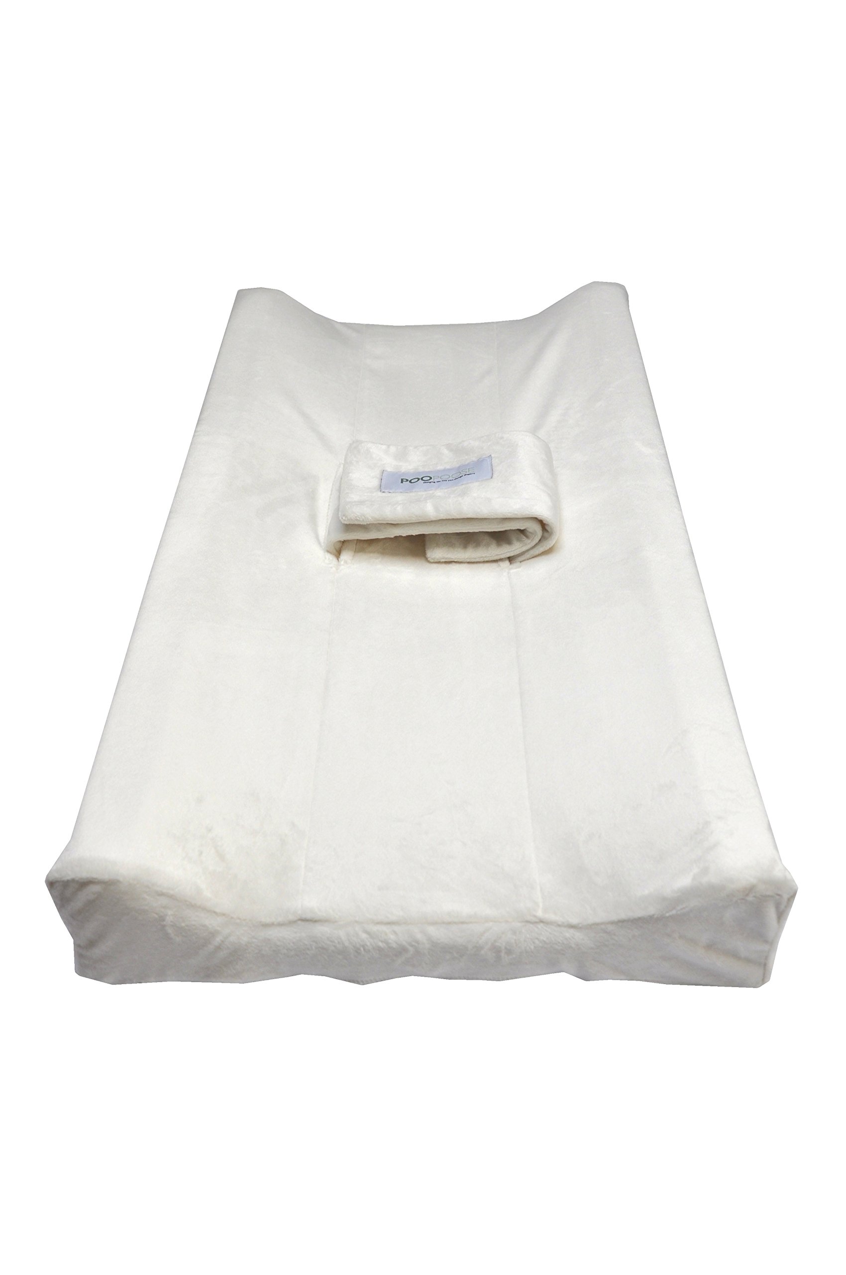 PooPoose Wiggle Free Diaper Changing Pad/Changing Table Pad, White, 16" X 32" X 3.5