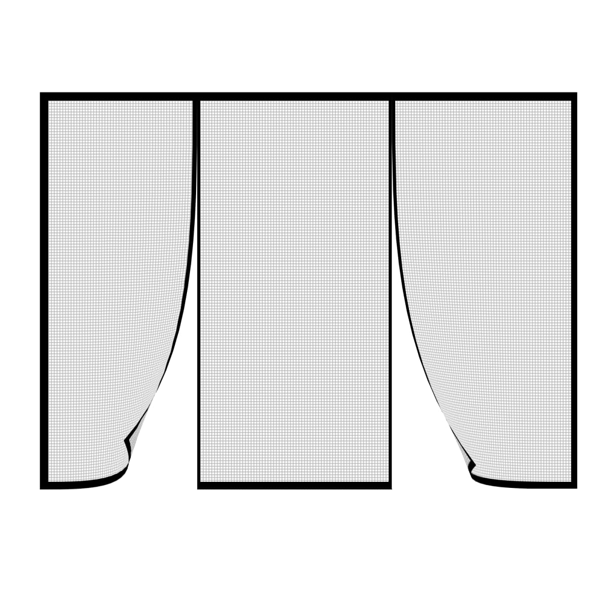 Magnetic Screen Door Black 125x200cm Heavy Duty