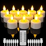 SoulBay Rechargeable Tea Lights 12pcs with Remote Timer USB-C Charging Cables view 1