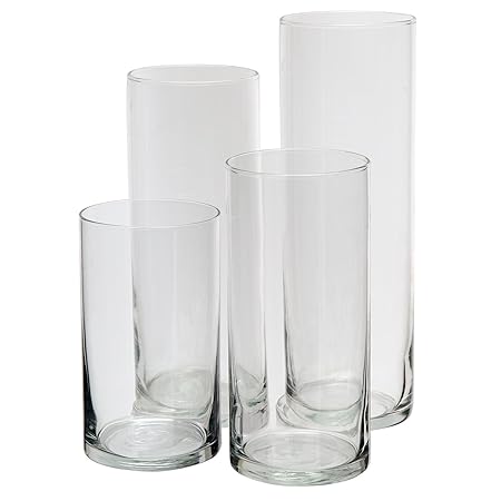 Royal Imports Glass Cylinder Vases Set Of 4 Decorative
