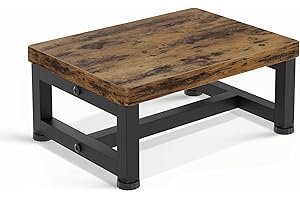 STAFOPO Step Stools for Adults Kids, Sturdy Wooden Stepping Stools with 450LB Capacity, Anti-Slip Bed Steps Stool for High Beds, Foot Stool One Step Stool for Kitchen Bathroom Bedroom, Rustic Brown