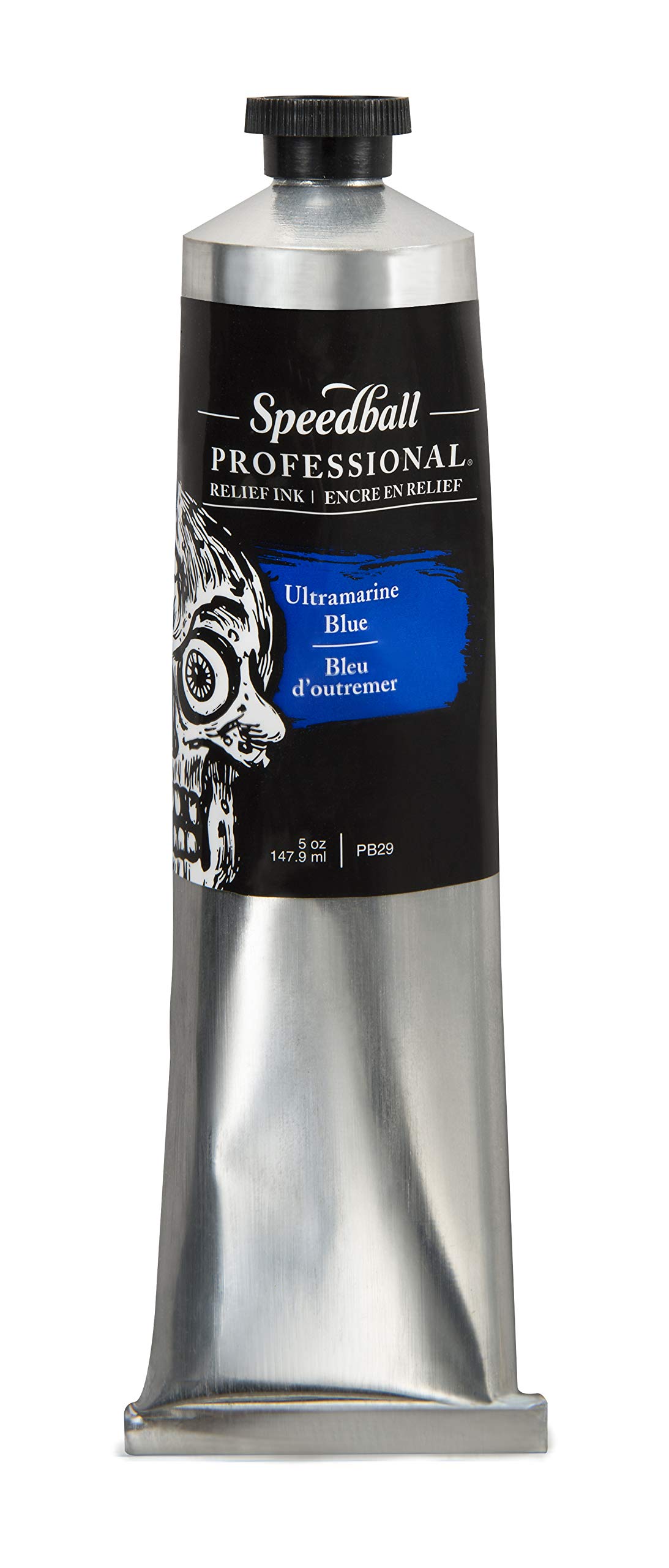 Speedball 5oz 140ml Professional Relief Ink Ultramarine Blue, Water-Miscible, Oil-Based Printmaking Ink, Lightfast Pigments, For All Kinds Of Relief Printing, Ideal For Lino Cutting
