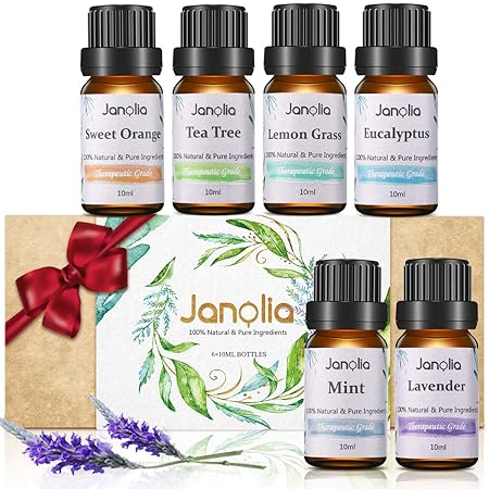 Janolia Kit Oli Essenziali 6 X 10 Ml Oli Essenziali Di Aromaterapia Puri Kit Regalo Di Giardino Segreto Eucalipto Lavanda Albero Del Tè Dolce