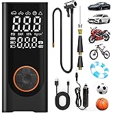 Piwaal Dual-Power Portable Air Compressor, Cordless Tire Inflator with Dual Display & Preset Function, 150PSI Auto Shut Off P