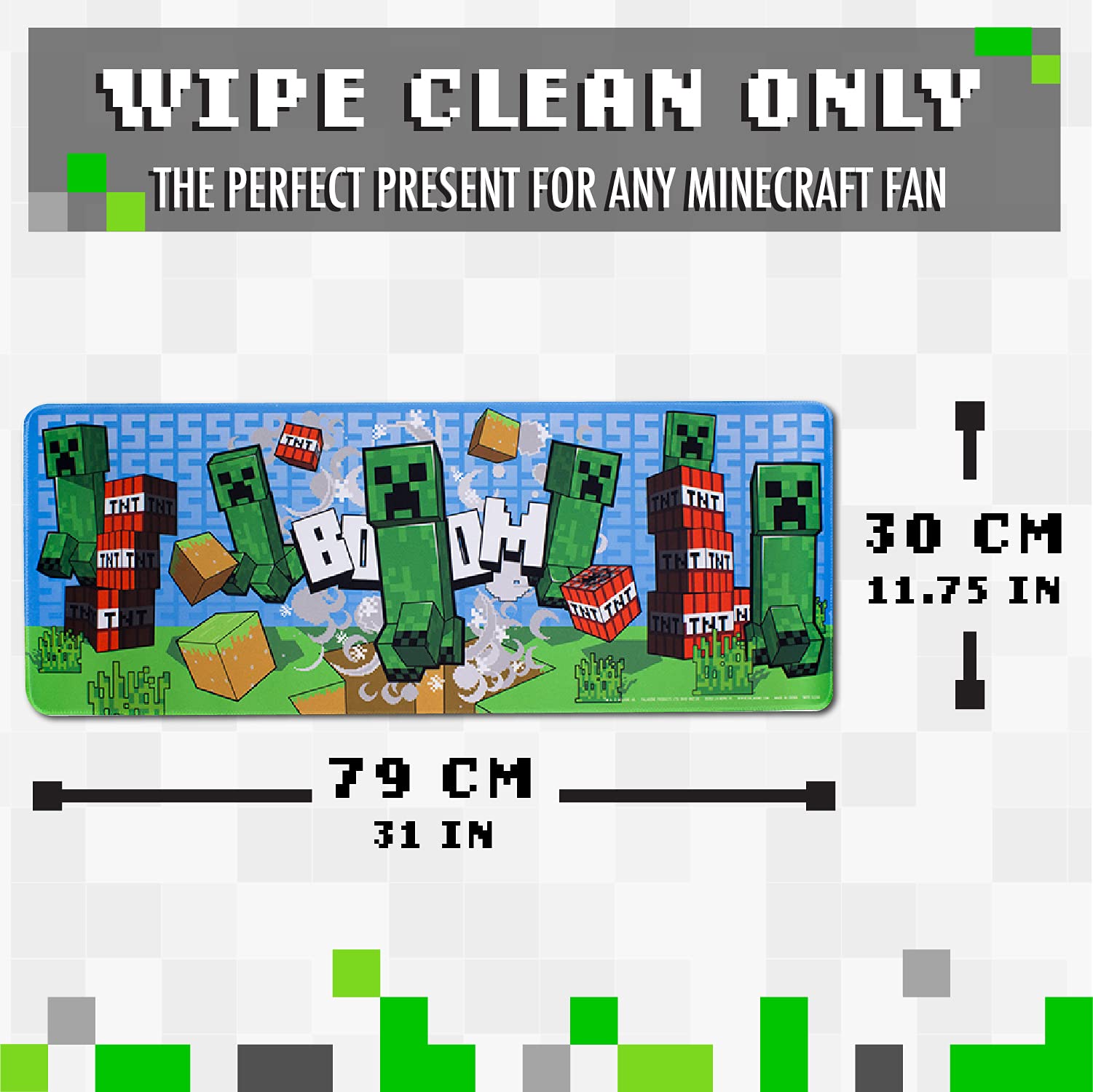 Paladone Minecraft Creeper Large Gaming Mouse Pad for Desk Keyboard Mousepad Non-Slip