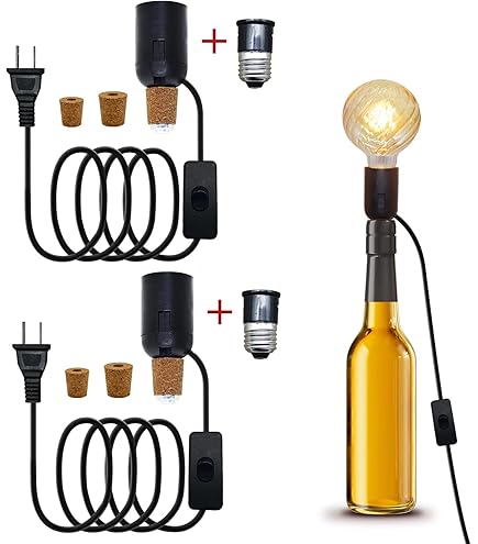 VINO LIGHT Bottle lamp kit, with 9mm Glass Drill bit, Works with
