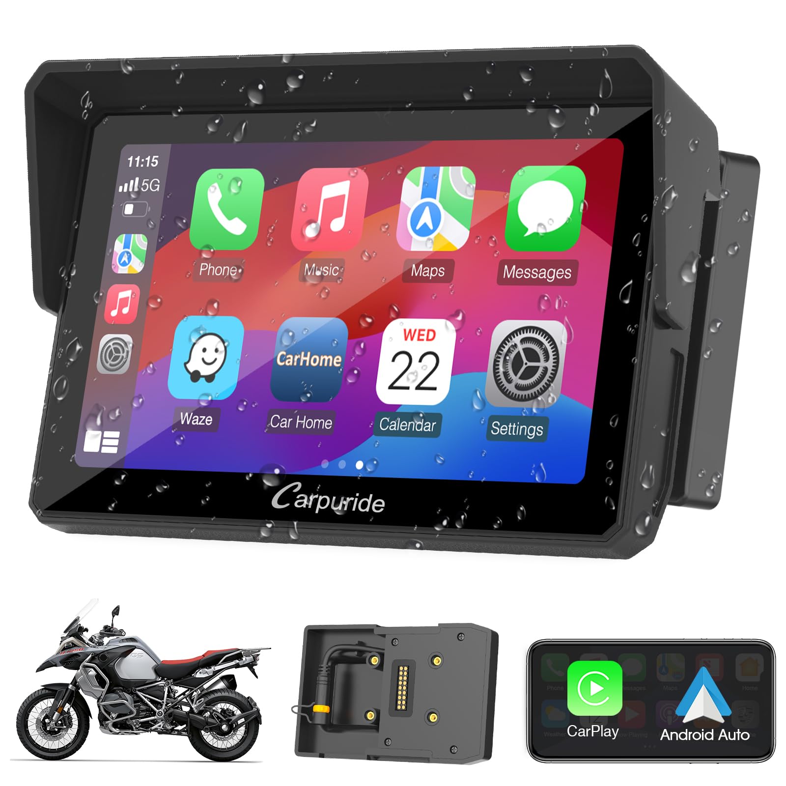Carpuride W502B 5 para motocicleta BMW R1200GS R1250GS S1000XR