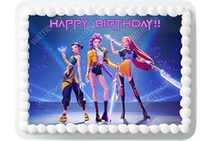 BELLETOP Edible Cake Topper Kpop 8.5 X 11 inch Hunters Birthday Cake Demons