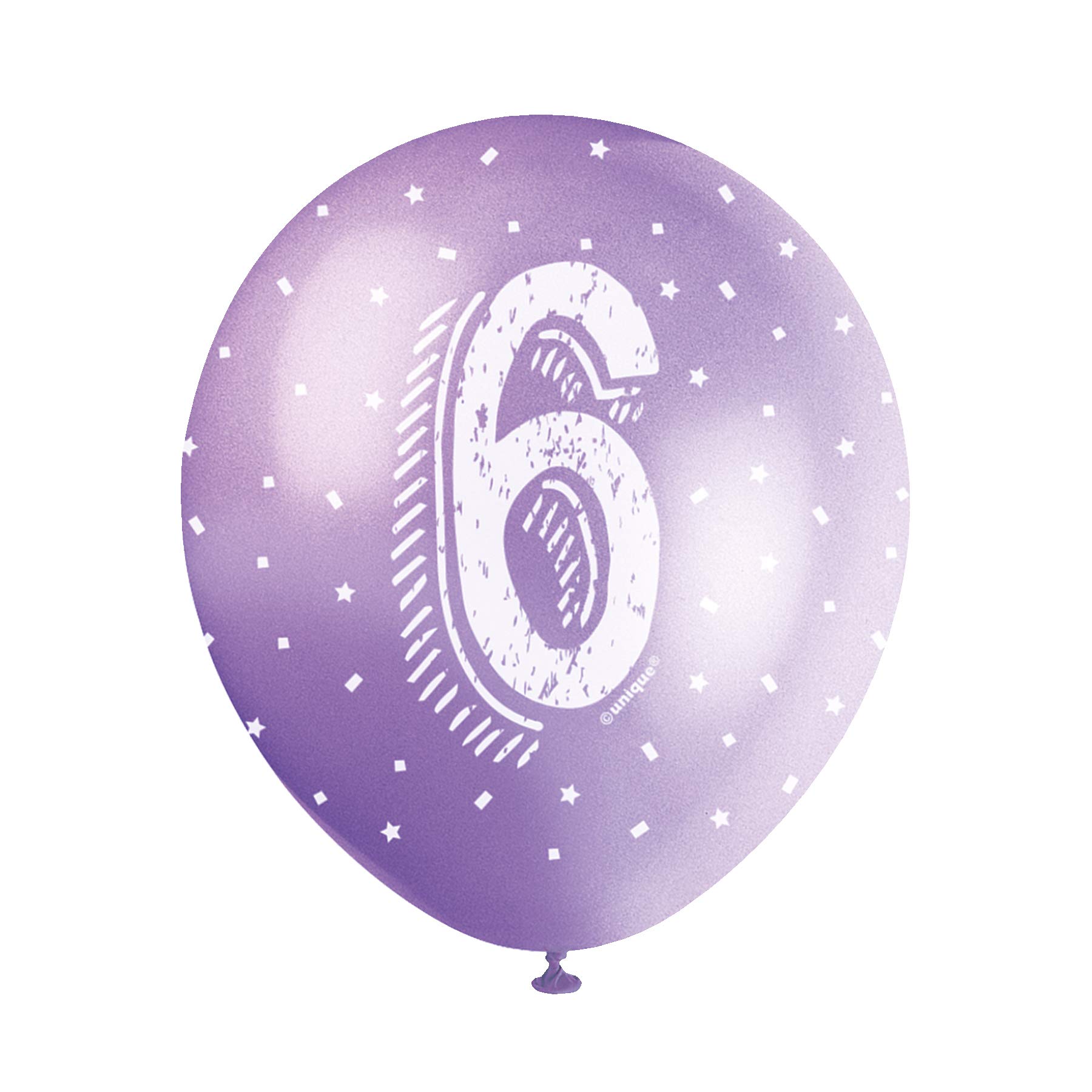 Assorted Color Number 6 Latex Balloons (30cm) Pack of 5 - Perfect for Birthdays & Special Occasions