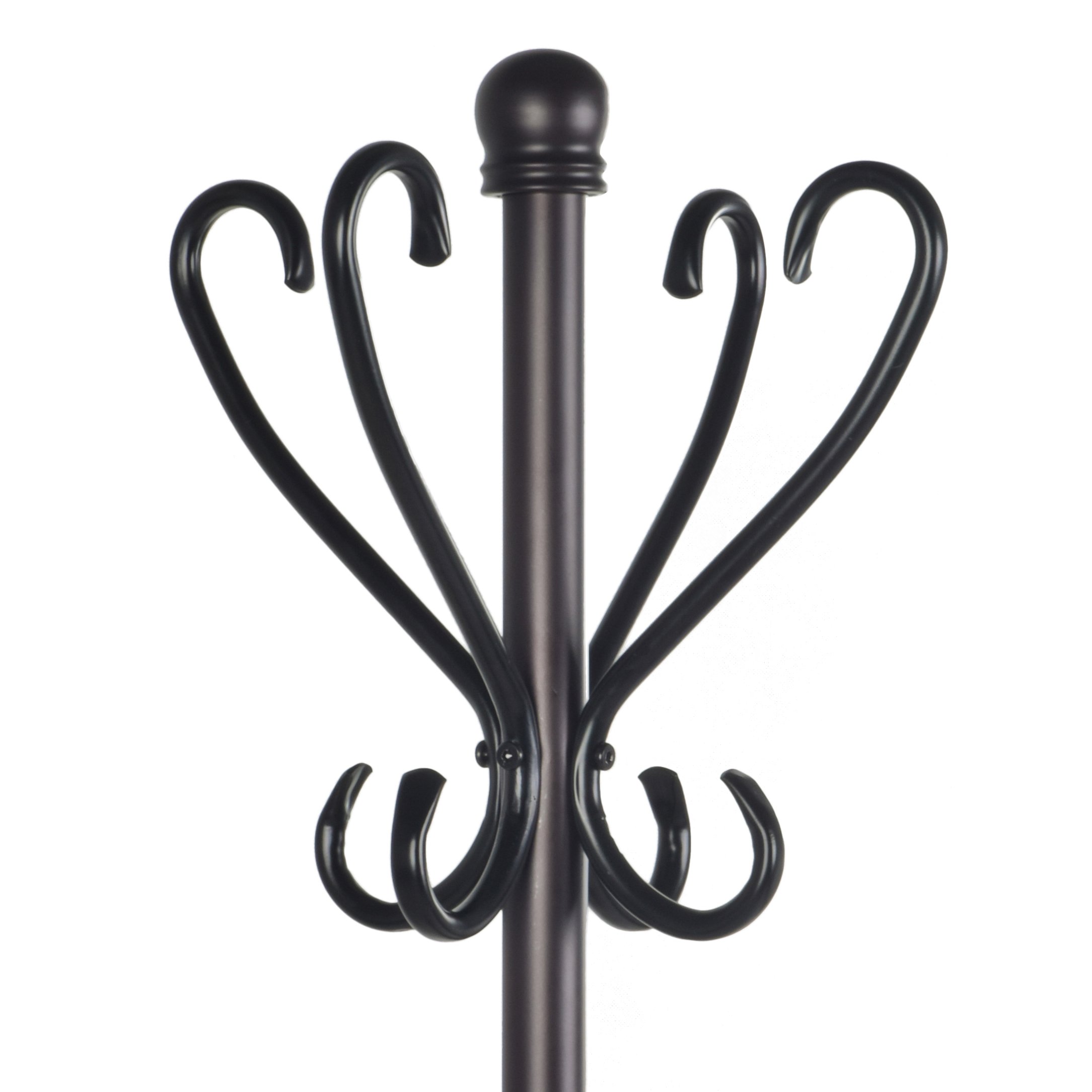 Leisure Space Metal Freestanding Coat Rack with Umbrella Stand and 8