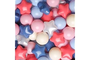 TRENDPLAY Ball Pit Balls Stars for Toddlers- Bulk Pack Different Shapes Balls for Ball Pit Playrooms Indoor Outdoor, Non Toxic Plastic Ball Pit Balls BPA Free for Babies Kids