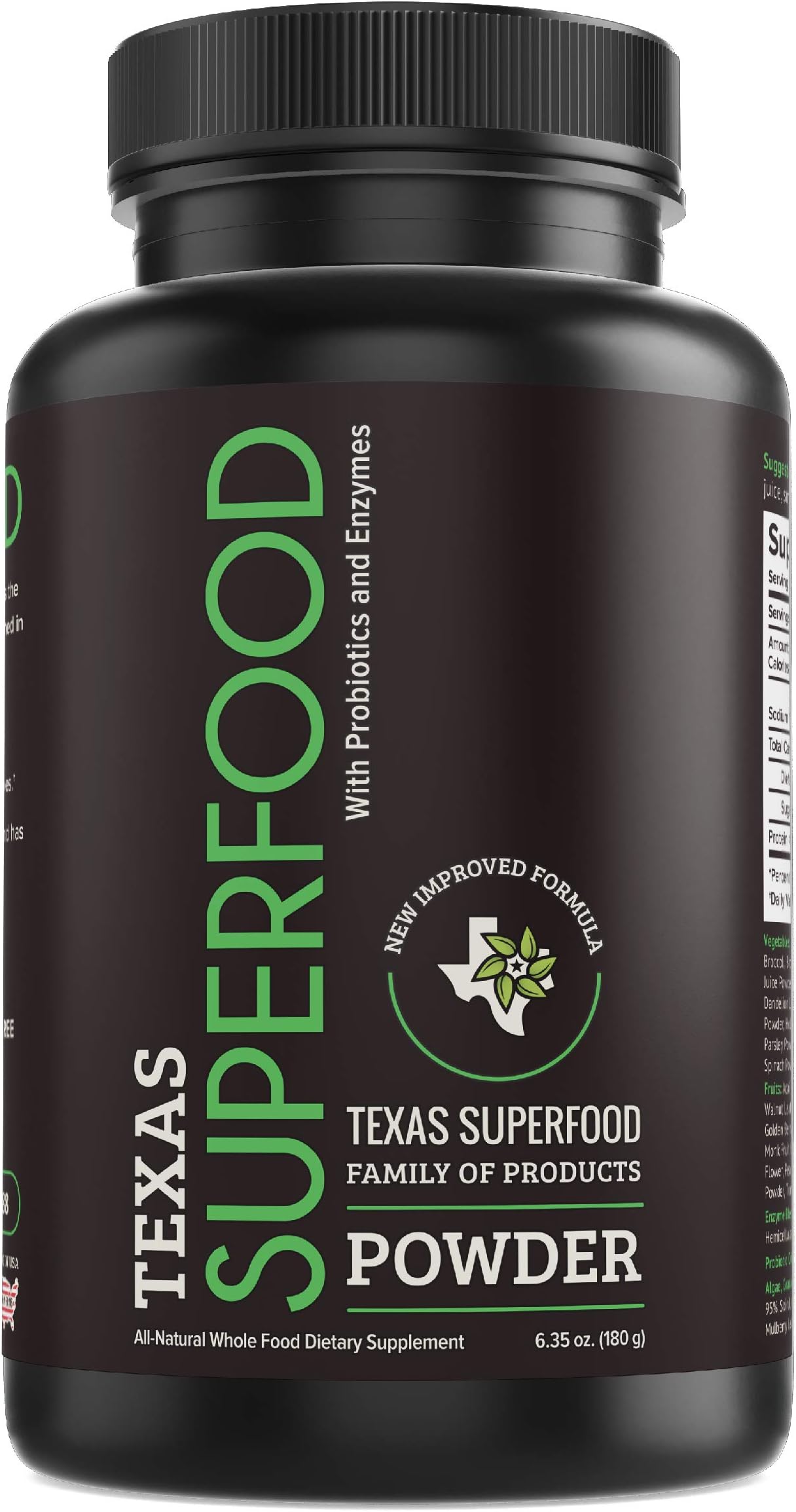 Texas SuperFood - Original Superfood Powder, Superfood Reds and Greens, All-Natural Whole Food Dietary Supplement, Non-GMO, Gluten Free, Vegan, No Soy, 180 Grams, 30 Servings