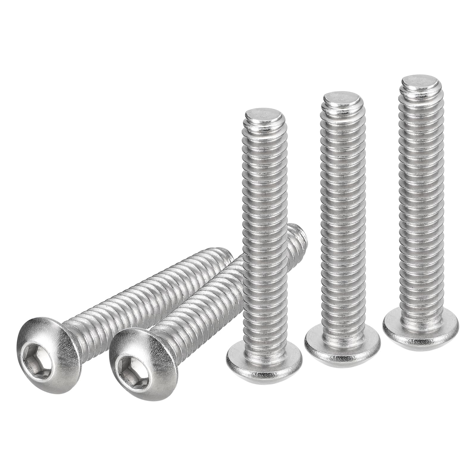 DTGN 1/4-20x1-1/2" Button Head Socket Cap Screws - 50Pack - Good for Machine - 304 Stainless Steel 18/8 - Hex Drive Full Thread UNC Fasteners — image 1