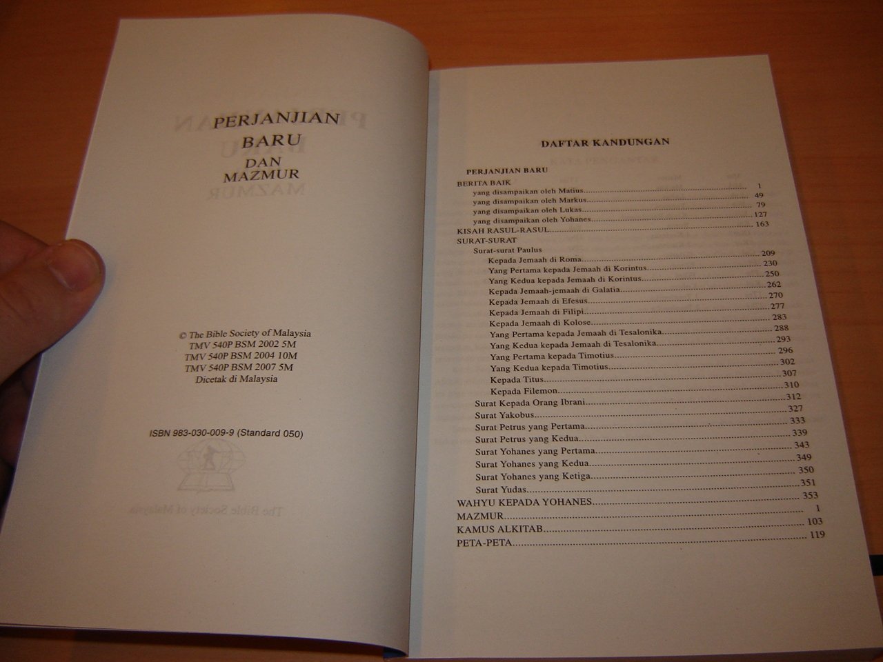 Malay New Testament Malaysia Perjanjian Baru Dan Mazmur Bible Society Amazon Com Books