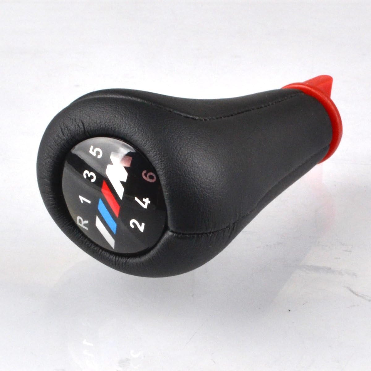 RunQiao 6 Speed Car Gear Shift Knob Replacement Leather Black