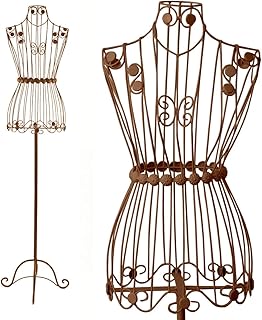 PrimoLiving Metall Schneiderpuppe in Antik-Braun P-663 Vintage Antik Look Eisen Büste Mannequin