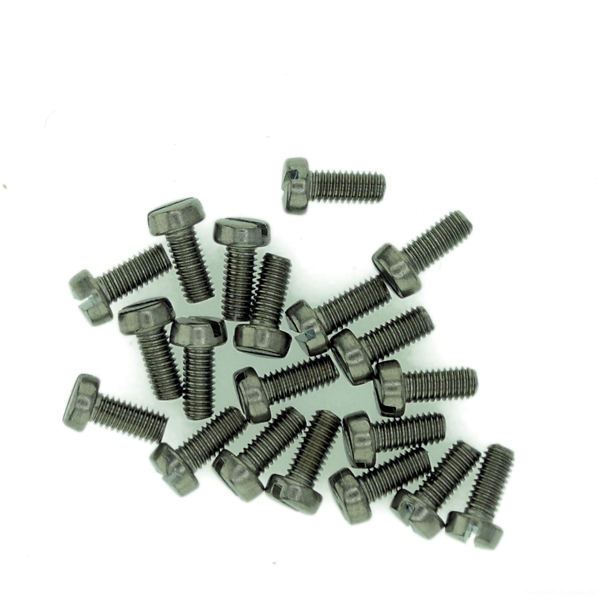M1.6 (1.6mm x 20mm) Slot Cheese Machine Screw (Bolt) - Stainless Steel (A2) (Pack of 20)