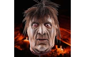 SANKEDOU Halloween Decorations Props Scary Hanging Severed Head, Life-Size Realistic Latex Zombie Head for Haunted Houses