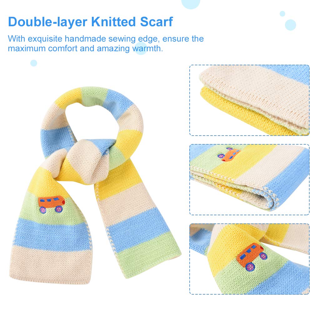 VBIGER Kids Winter Hat Scarf Gloves Knitted Set Aged 1-5