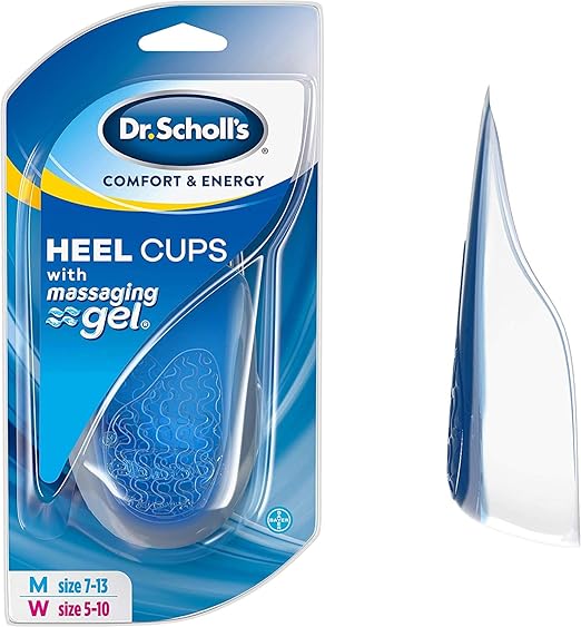Dr. Scholl's Heel Cups with Massaging Gel Heel Protection with AllDay Shock