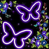 2 Pack Butterfly Neon Sign,neon signs for wall decor for Bedroom, USB/Battery Operated LED Light, Girls Room Decoration for Party, Birthday Gifts, Wedding, Holiday, Home Decor(Purple)