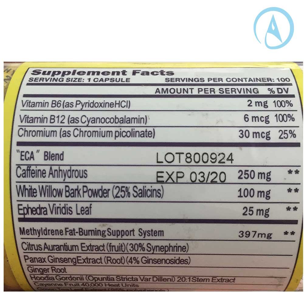 Classic Nutrition Cloma Pharma Methyldrene 25 Fat Burner, 100 Capsules