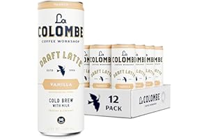 La Colombe Coffee, Vanilla Draft Latte, 11 fl oz Cans (Pack of 12), Coffeehouse Quality Cold Brew, Specialty Grade Coffee Beans, Ready-to-Drink On-the-Go