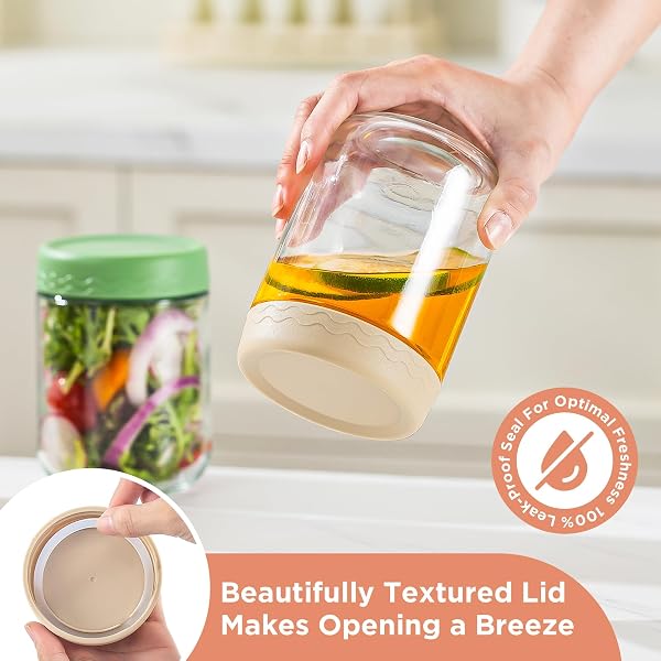 Jindizi 6-Pack Glass Jars With Lids – 16 Oz Airtight Storage, Wide Mouth, Food Safe