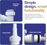 PlumbEZ Multi-Fit Waste Trap Adaptor Tee with Nozzle 40mm 1.1/2" BSP view 4