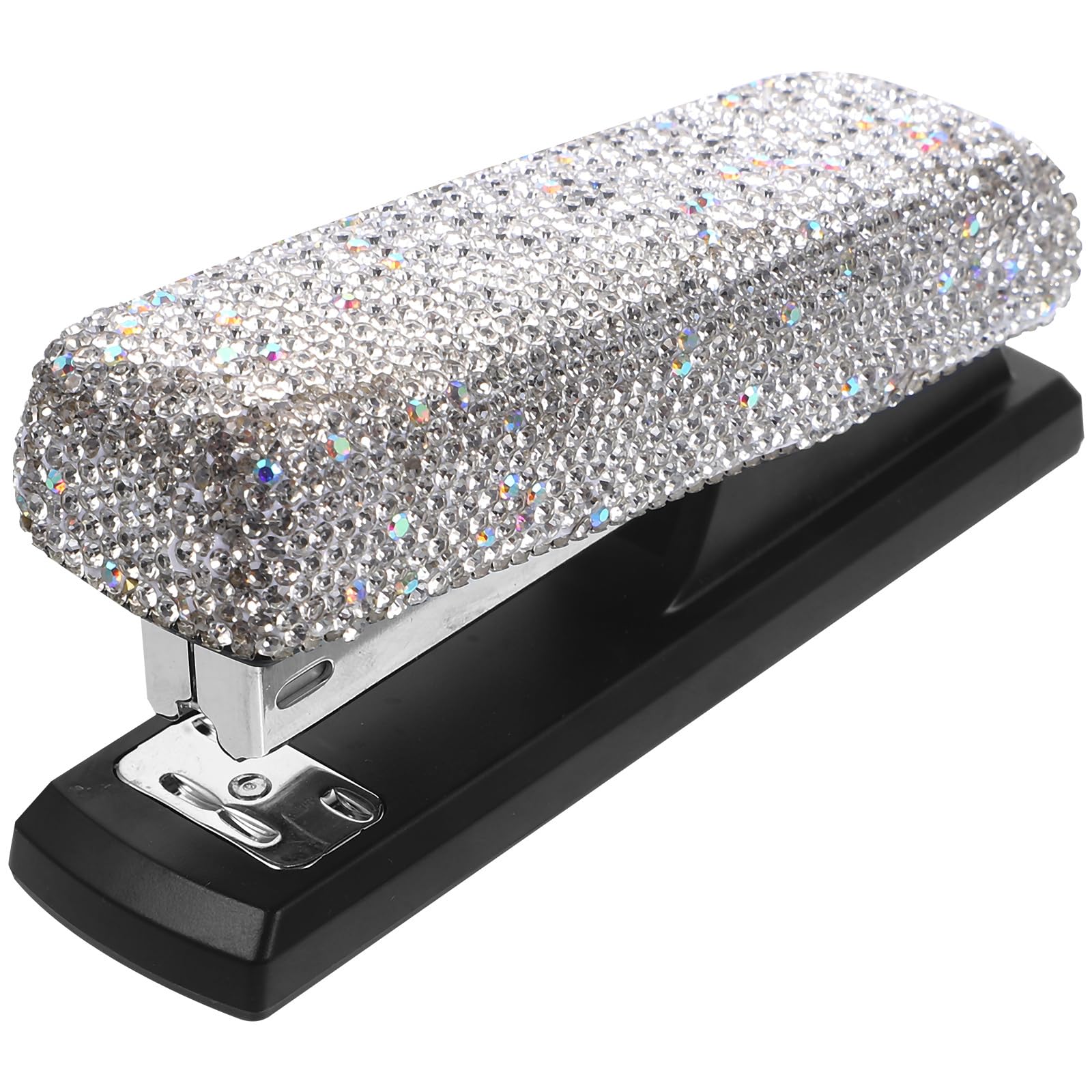 Sparkling Rhinestone Stapler - Elegant Metal Desk Stapler for Office School and Home Use - Compact and Lightweight Design
