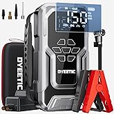 Dyeetic 7000A Car Jump Starter with Air Compressor,150PSI Car Battery Jump Starter with Tire Inflator,12V Pack Jump Box with Large Digital Display, 21800mAh Power Bank,Smart Jumper Cable