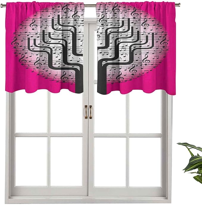 Cenefa de cortina opaca con bolsillo para barra, diseño de árbol