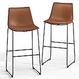 NicBex Retro Bar Stools Crazy-Horse Leather with