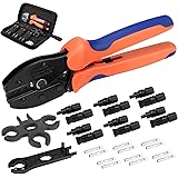 WELLUCK 27PCS MC4 Crimping Tool Kit for MC4 Connector, 6 Pairs Male Female Solar Cable Connectors |1 MC4 Crimper Tool | 2pc S