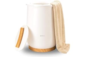 Keenray Bucket Style Towel Warmers, Luxury Bucket Towel Warmer, Large Towel Warmer for Bathroom, Auto Shut Off, Fits Up to Two 40"X70" Oversized Towels, Bathrobes, Blankets, PJ's and More, White, CL1