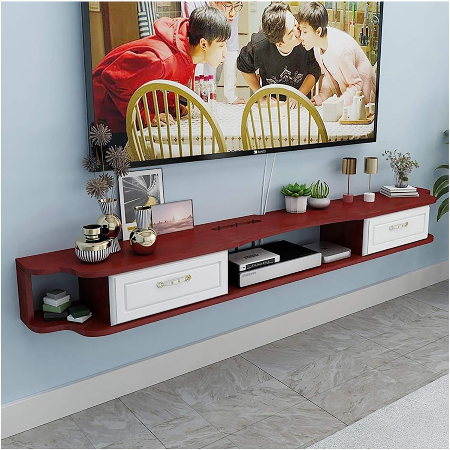 BXYXJ Mueble de TV, Mueble TV Suspendido, gabinete de Pared de Estilo