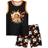 Fiodrimy Boys Pajamas Big Boys Pjs Set 2-Piece ank Top & Shorts Sleepwear Cute Comfy Kid Clothes Size 8-16