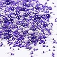 Purple Sprinkles for Cake Decorating, Pearl Sprinkles, Edible Pearls, Cake Pearls for Baby Showers, Weddings, Birthdays, Gender Reveal, Halloween(120g/4.23oz)