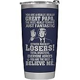 AWTHATMAZING Christmas Papa Gifts from Daughter, Son, Kids - Perfect Gifts for Papa - Dad Birthday, Fathers Day Tumbler- Great Dad Insulated Stainless Steel Tumbler 20oz Navy