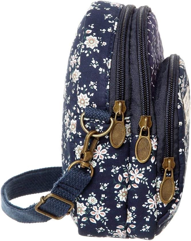 LassZone Canvas Crossbody Phone Bag for Women Girls Floral Pattern Handbag Small Shoulder Bags Mobile Phone Purse Wallet Zipper Coin Pouch - Image 4