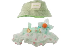 GRILLGAUGE Clothes for 17cm Doll, Skirt Set for Dolls, 2 Piece Set Hat Skirt Outfit Premium Fashion Cute Dress for 17cm Dolls Accessories (NO Doll) (Green)