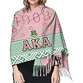 GGBB AKA Scarf Womens Summer Pashmina Shawl Wrap Soft Cozy Sorority Gift Scarves for Women Black One Size