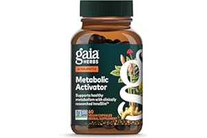Gaia Herbs Metabolic Activator - Natural Energy Supplement for Metabolism Support - Made with Panax Notoginseng & Astragalus Extract - Free from Dairy, Soy & Gluten - 60 Capsules (60 Servings)