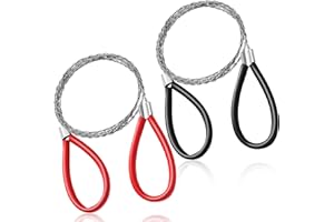 2 Pcs Stainless Steel Emergency Wire Saw,Metal Wire Saw Hand Pocket String Rope Saw Emergency Survival Saw PVC Pipe Cutting T