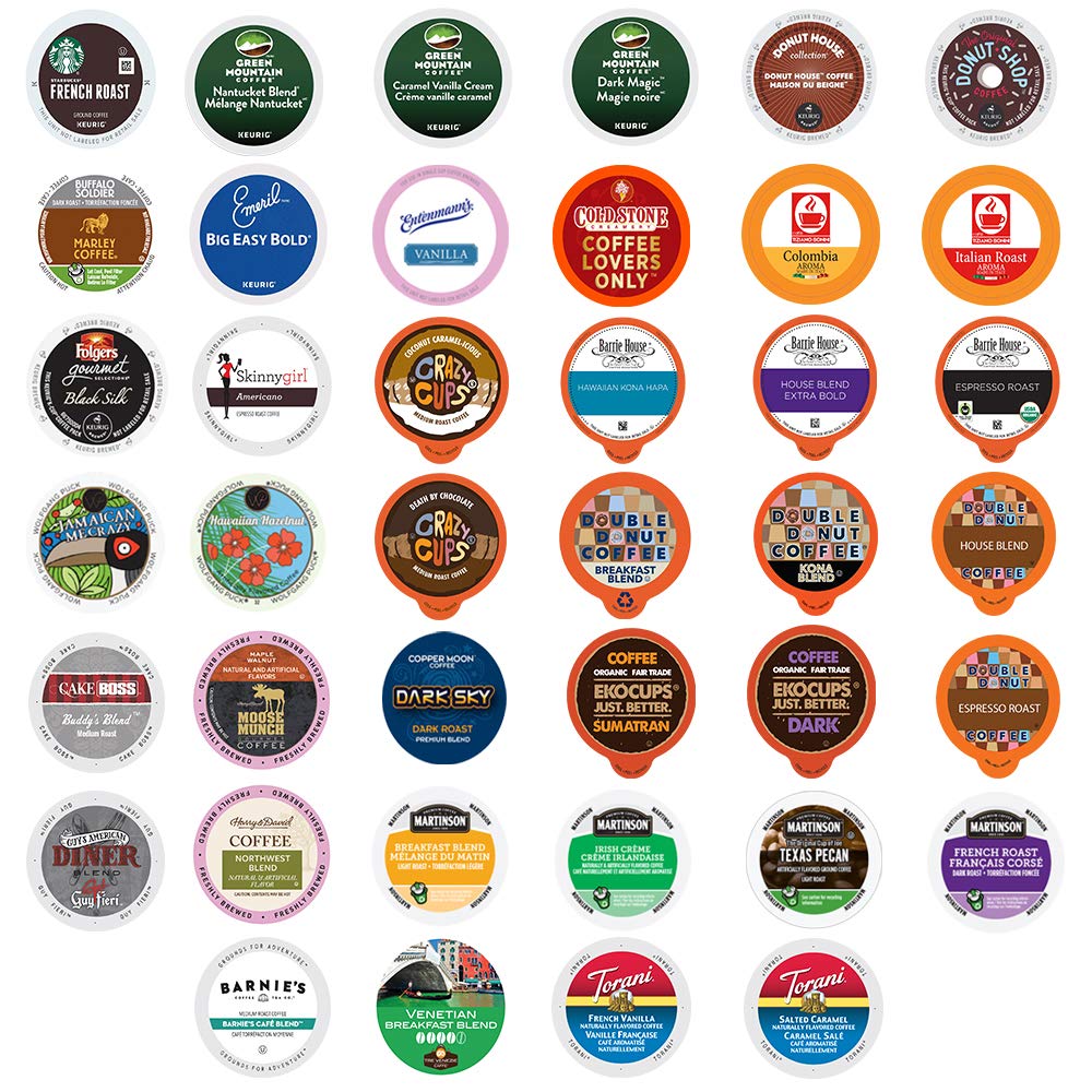 Coffee Single Serve Cups For Keurig K cup Brewers, Variety Pack Sampler (Coffee, 40 Count)